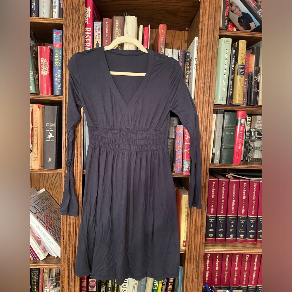 Navy V-Neck Dress